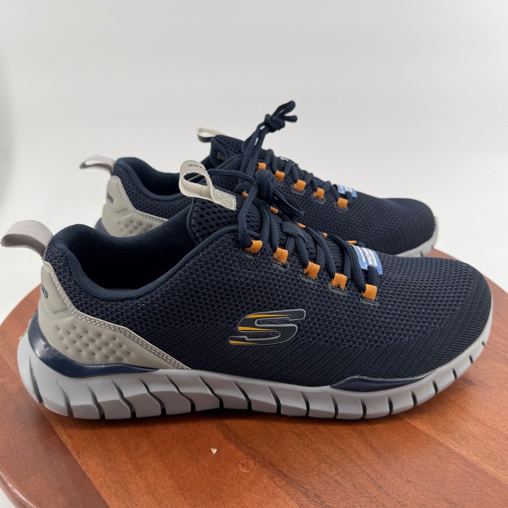 Skechers Summits Louvin Mens 12 Wide Navy Grey Mesh Comfort Sneakers 52913W